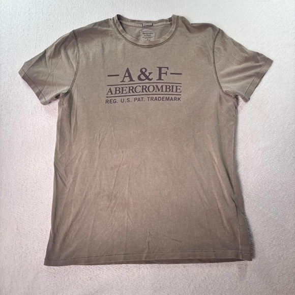 Other - Vintage Y2K Abercrombie & Fitch Logo T Shirt Men's M Beige Green Graphic Tee